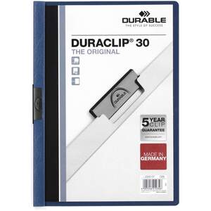DURACLIP 30 A4 Clip Folder - Dark Blue by Durable