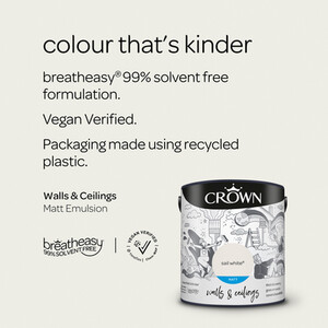 Crown Matt Breatheasy Emulsion Paint - Sail White by Crown Paints
