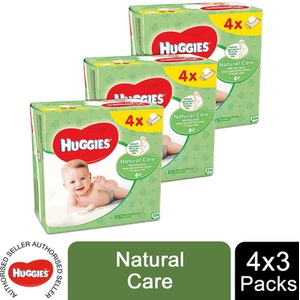 Natural Care Baby Wipes with Skin Loving Natural Fibres and Aloe Vera - 12 Pack / 12 by Huggies