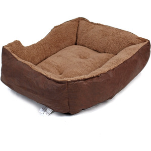 Faux Fur Dog Bed in Brown by Actiaspet