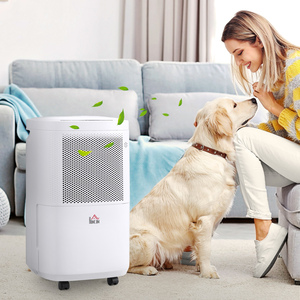 HOMCOM Portable Dehumidifier with WiFi Smart App Control - White, Black by HOMCOM