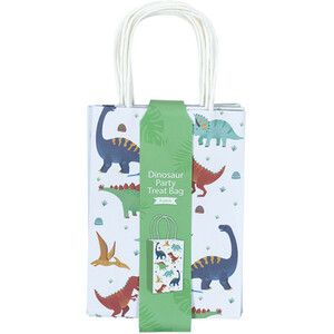 Set of 8 Dinosaur Party Treat Bags - Multicolour