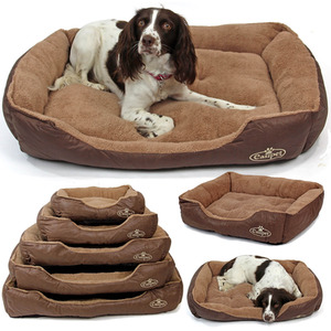 Faux Fur Dog Bed in Brown by Actiaspet