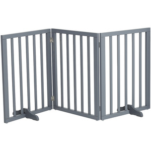 WhiskerJoy Wooden Foldable Pet Gate - Grey / 139cm by WhiskerJoy