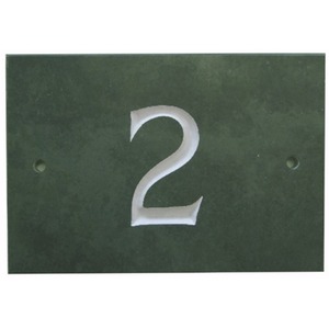 Green Slate House Number 2 - Smoky green by The House Nameplate Company