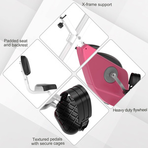 HOMCOM Magnetic Resistance Foldable Exercise Bike - Pink by HOMCOM