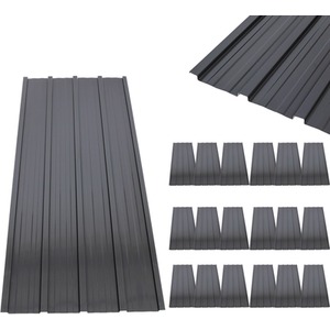 24X Pack Corrugated Roof Sheet Panels - Grey by BIRCHTREE