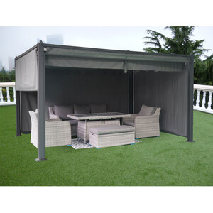 Naples Aluminum Pergola - Dark Grey / 4m by Malay