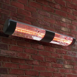 3kW Black Wall Mounted Outdoor Electric Infrared Halogen Patio Heater - Black by Primrose