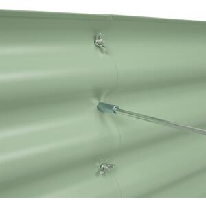 Rounded Galvanised Steel Raised Garden Bed - 120cm x 60cm - 2pc - Green by Harbour Housewares