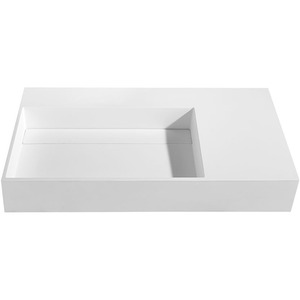 Cantabria Wall Hung Matt Stone Basin - White by Fino Stone