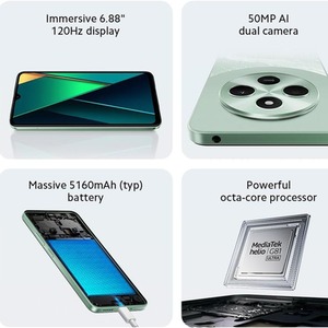POCO C75 Smartphone 8GB RAM, 256GB Storage 120Hz Display 50MP Camera - Green by Xiaomi