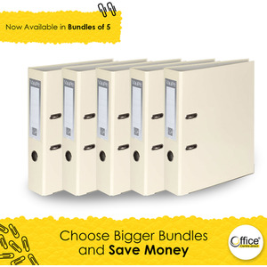 5x A4 Large 75mm Lever Arch File Folder Metal Edge Stationery Document Archive - Vanilla by Office Centre.direct