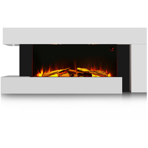 C-Frame Recessed Fireplace with 2 Heating Settings - White by Livingandhome