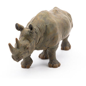PAPO Wild Animal Kingdom Black Rhinoceros Toy Figure - Grey by PAPO