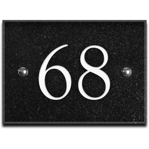 Black Granite House Number 68 - Black by The House Nameplate Company