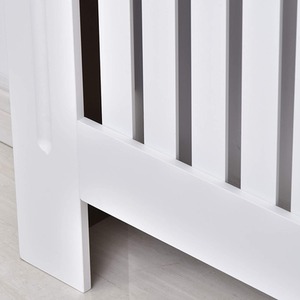 Radiator Cover Painted Slatted Cabinet - White by HOMCOM