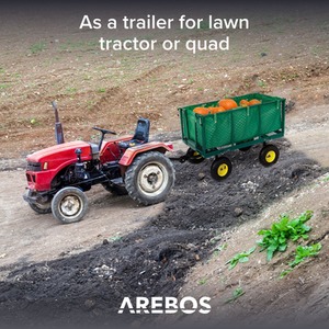 Hand Truck Garden Cart With Tread Tires - Green by Arebos