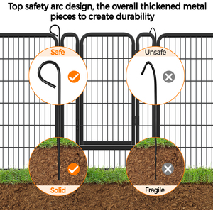 8 Panels Metal Dog Playpen Pet Exercise Barrier - Black / Large by Yaheetech