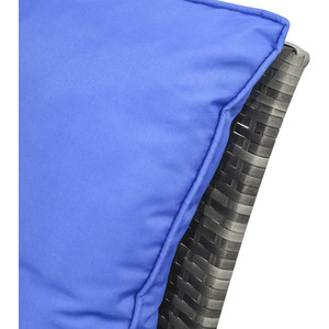 Outsunny 3 Piece PE Rattan Wicker Garden Furniture Set - Blue by Outsunny