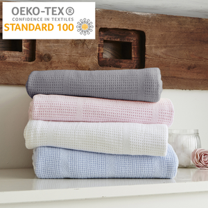 Soft Cotton Cellular Pram Blanket - White by Clair de Lune