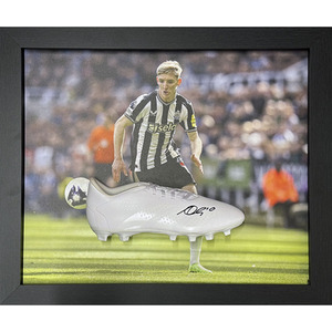 Anthony Gordon Signed and Framed Newcastle United Boot - White by Allstarsignings