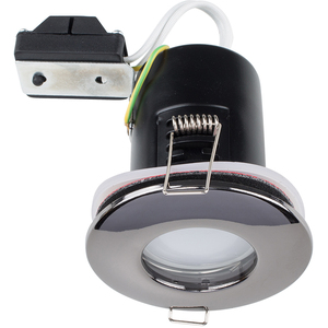 4 Pack Bathroom Shower IP65 Gloss Black Chrome GU10 Ceiling Downlights - Black by ValueLights