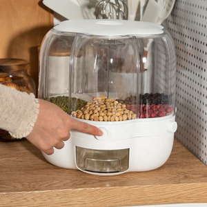 Food Dispenser Cereal Storage Container - White by Livingandhome