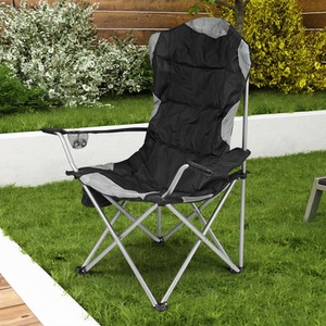 Folding Camping Chair - Padded - Black by Garden Mile