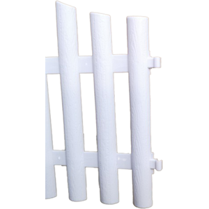 4 Piece Set Wood Effect Picket Fence Garden Edging - White / 1 by Samuel Alexander