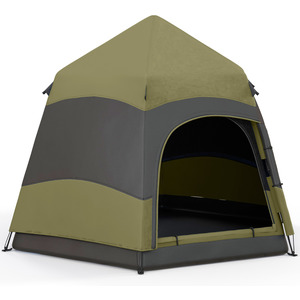 Outsunny Six Man Hexagon Pop Up Tent A20-056V00DG - Deep Green by Outsunny