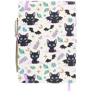 Cute and Creepy Print Notebook with Amethyst Pen - A5 by Kingsbury Gifts