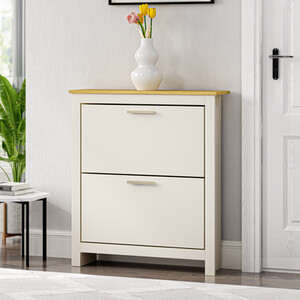 Lexington Shoe Cabinet Gold Handles - Cream