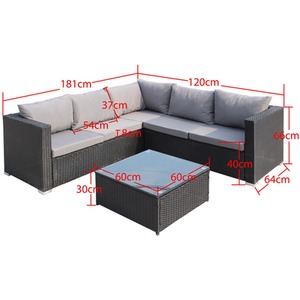 BIRCHTREE Rattan Furniture Set RFS08 - Black by BIRCHTREE