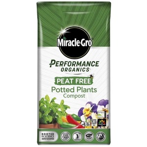 Miracle Gro Performance Organic Potted Plants Compost Peat Free Potting Soil 10L - Brown by Miracle-Gro