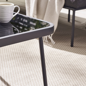 Outdoor Rattan Sofa Set - Maldives Grey Garden Corner Sofa and Table - 5 Seat - Grey by FurnitureboxUK