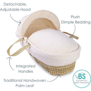 Dimple Palm Moses Basket - Grey by Clair de Lune