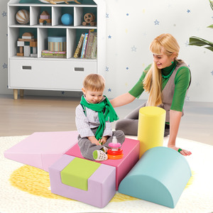 Foam Climbing Blocks for Toddlers - Pink by Costway