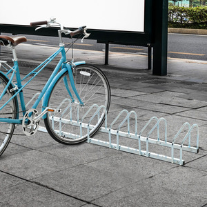 HOMCOM Bike Stand Parking Rack 2022 - Silver / 179L x 33W x 27H cm by HOMCOM