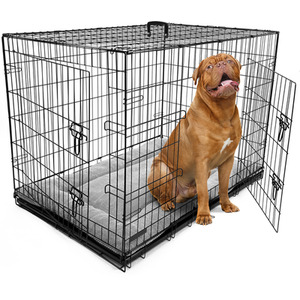 Dog Crate with Bed - Black / XXL by DogCratesPlus