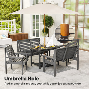 Outsunny 5 Piece Wooden Garden Dining Set - Grey by Outsunny