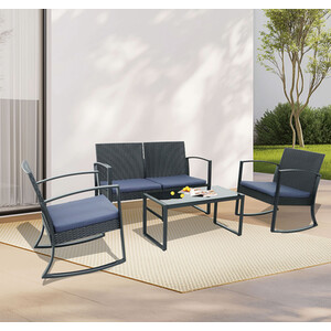 Monza Rocking Sofa Set - Black