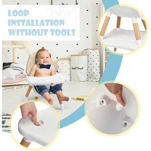 4-in-1 Convertible Baby High Chair-Brown - Brown by Costway