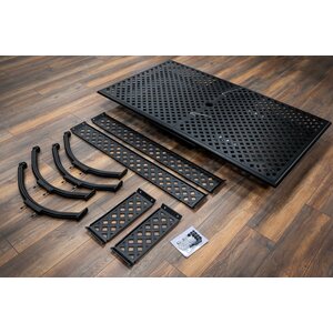 SHG Chirk Cast Aluminium 6 Seater Dining Set With Rectangular Extendable Table - Black by Signature Homes and Gardens