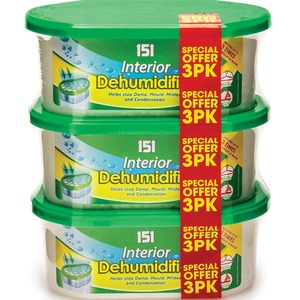 3 Interior Dehumidifiers Damp Moisture Trap Absorber Crystals Home Caravan Boat - White by 151