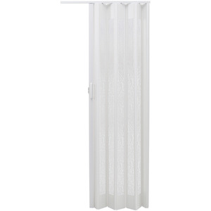 Transparent PVC Folding Pocket Door - White / 81cm by Livingandhome
