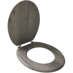 Wooden Effect Toilet Seat - Grey