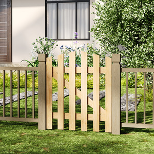 Solid Wood Garden Gate with Z-Shaped Structure by Livingandhome