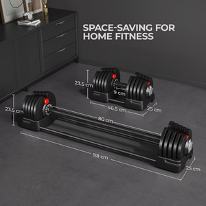 2 In 1 Quick Adjust Dumbbell Weight Set with Anti Slip Handle - Black by Yaheetech