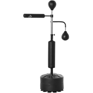 HOMCOM 3-in-1 Boxing Punching Bag Stand with 2 Speedballs - Black by HOMCOM